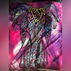 medium pink elephant tapestry